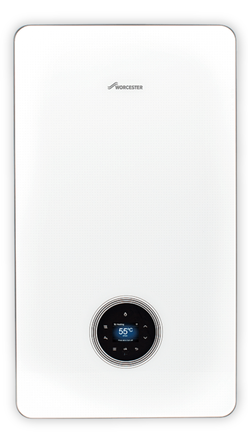 picture of modern boiler with digital display in centre